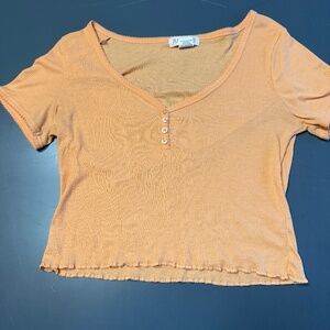 Basic Orange Top with White Buttons